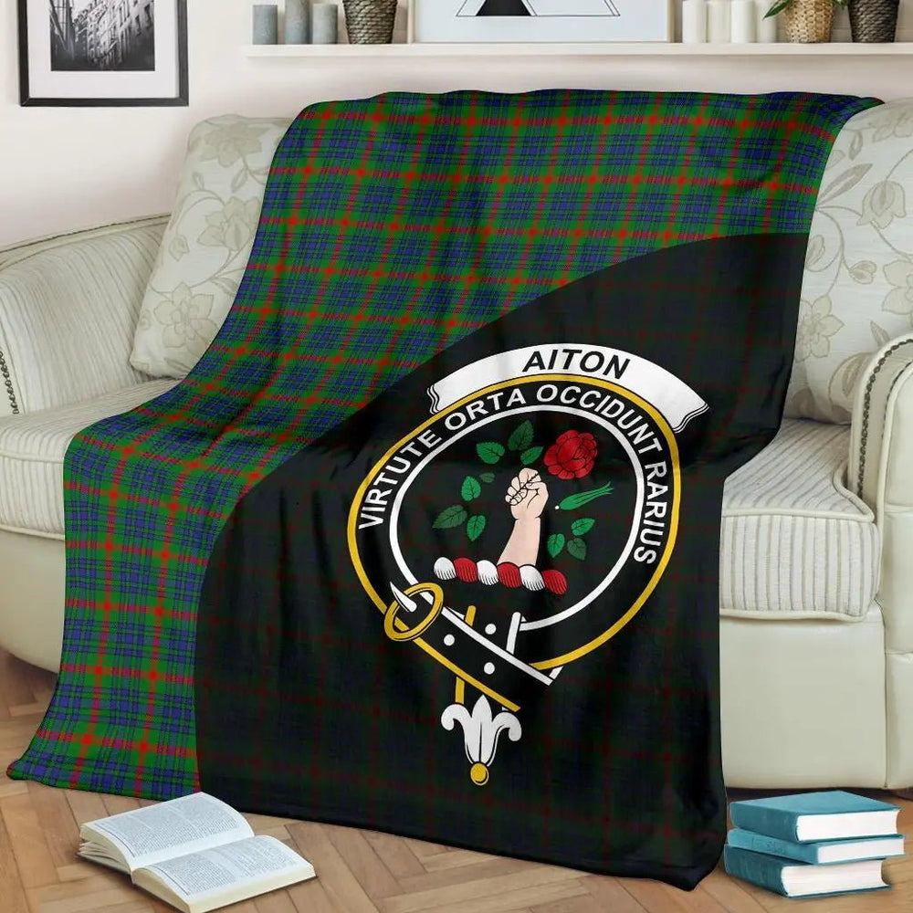 Clan Aiton Tartan Crest Blanket Wave Style EO97 Clan Aiton Tartan Today