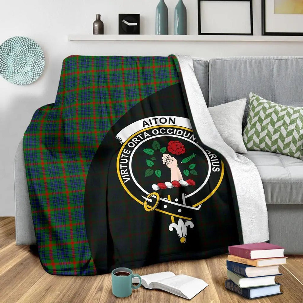 Clan Aiton Tartan Crest Blanket Wave Style EO97 Clan Aiton Tartan Today