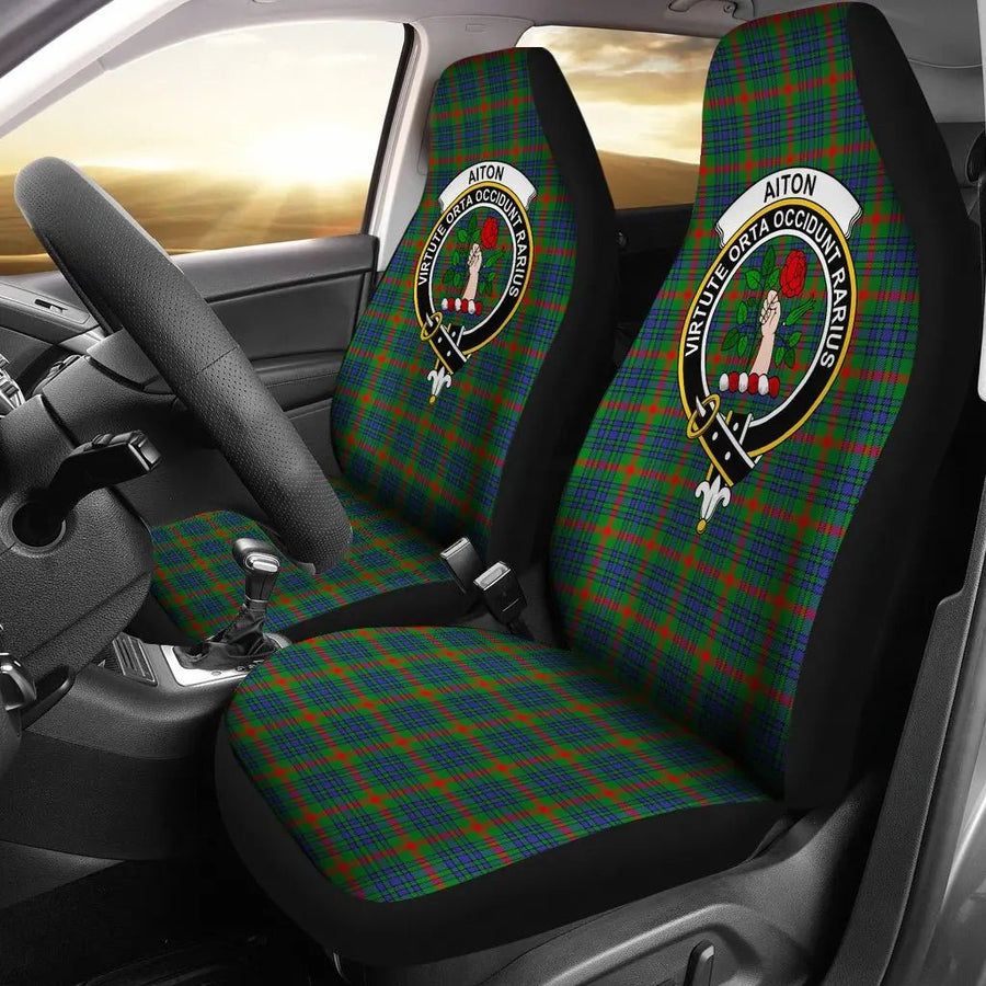 Clan Aiton Tartan Crest Car Seat Cover