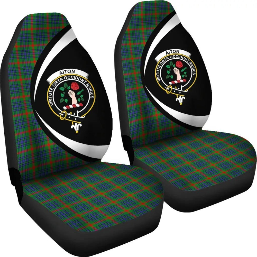 Clan Aiton Tartan Crest Circle Style Car Seat Cover IK24 Clan Aiton Tartan Today