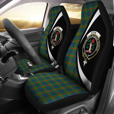 Clan Aiton Tartan Crest Circle Style Car Seat Cover