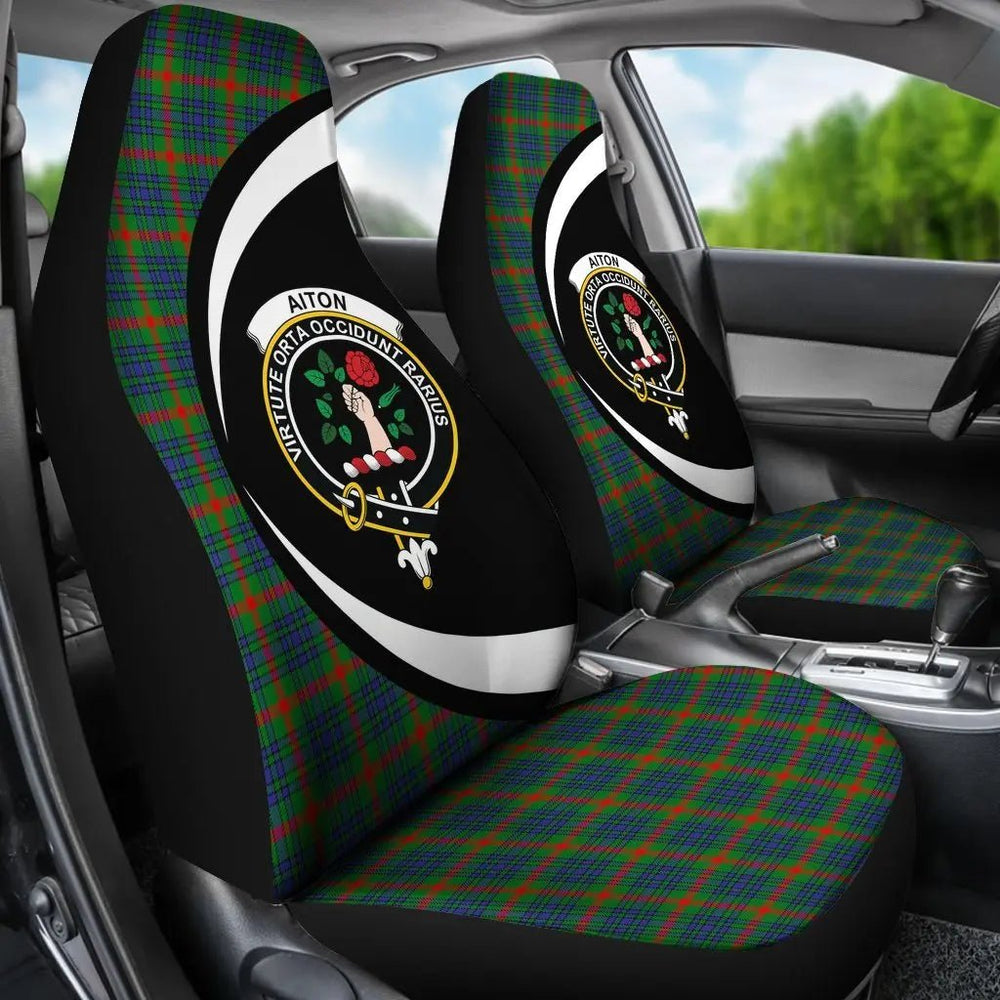 Clan Aiton Tartan Crest Circle Style Car Seat Cover IK24 Clan Aiton Tartan Today
