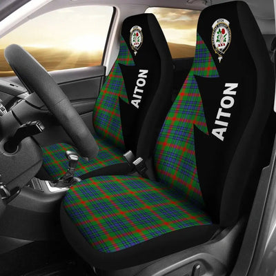 Clan Aiton Tartan Crest Flash Style Car Seat Cover
