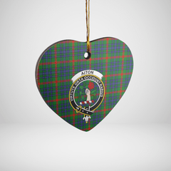 Clan Aiton Tartan Crest Heart Ceramic Ornament GM98 Aiton Tartan Tartan Christmas
