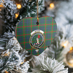 Clan Aiton Tartan Crest Heart Ceramic Ornament GM98 Aiton Tartan Tartan Christmas