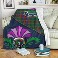 Clan Aiton Tartan Crest Premium Blanket Thistle Style KP67 Clan Aiton Tartan Today