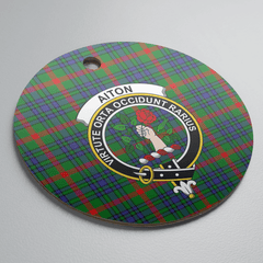 Clan Aiton Tartan Crest Round Ceramic Ornament MY36 Aiton Tartan Tartan Christmas