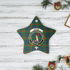 Clan Aiton Tartan Crest Star Ceramic Ornament TQ40 Aiton Tartan Tartan Christmas