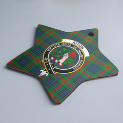 Clan Aiton Tartan Crest Star Ceramic Ornament TQ40 Aiton Tartan Tartan Christmas