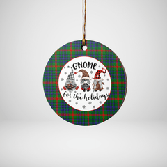 Clan Aiton Tartan Gnome Round Ceramic Ornament BQ30 Aiton Tartan Tartan Christmas