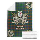 Clan Aiton Tartan Gold Courage Symbol Blanket OV68 Clan Aiton Tartan Today