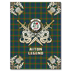 Clan Aiton Tartan Gold Courage Symbol Blanket OV68 Clan Aiton Tartan Today