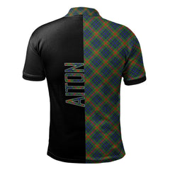 Clan Aiton Tartan Polo Shirt Half of Me - Cross Style HS50 Aiton Tartan Tartan Polo