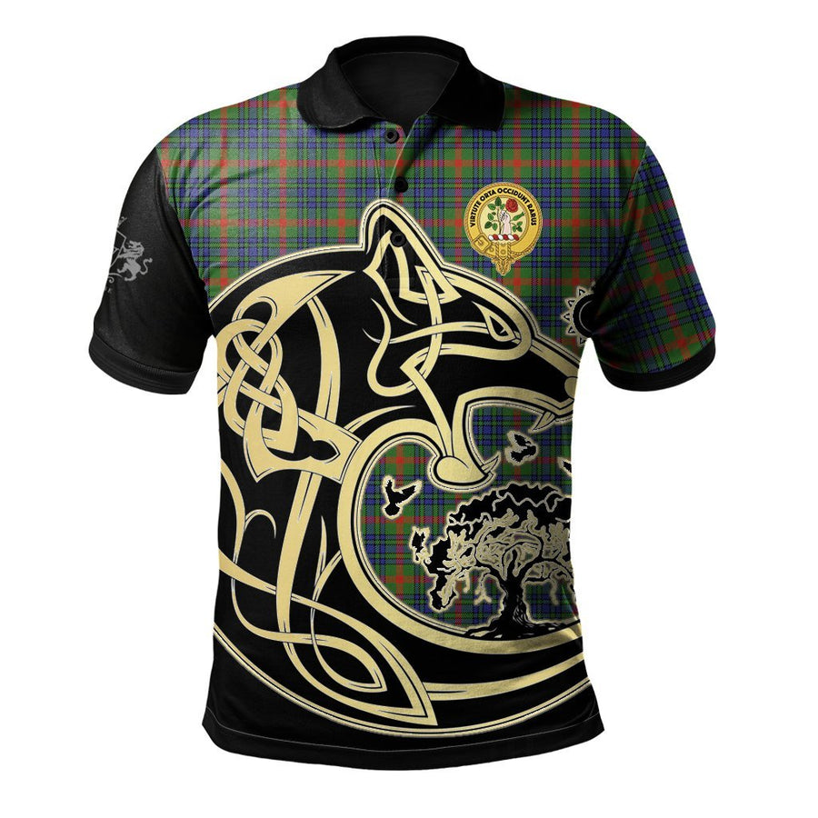Clan Aiton Tartan Polo Shirt Viking Wolf MO53 Aiton Tartan Tartan Polo