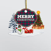 Clan Akins "Merry Christmas" Tartan Acrylic Ornament OZ97 Akins Tartan Tartan Christmas