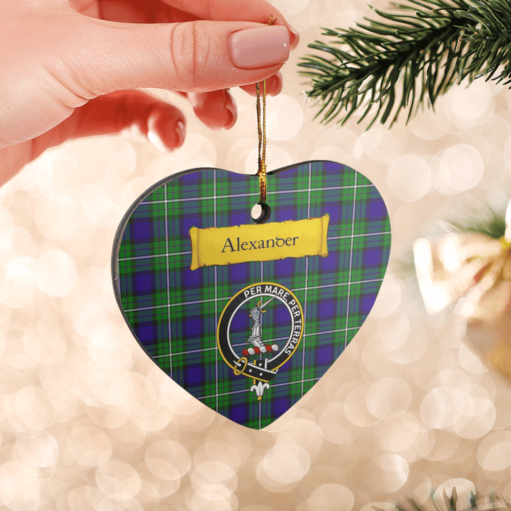 Clan Alexander Tartan Crest Heart Ceramic Ornament PH83 Alexander Tartan Tartan Christmas