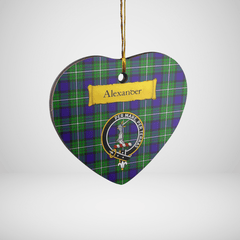 Clan Alexander Tartan Crest Heart Ceramic Ornament PH83 Alexander Tartan Tartan Christmas