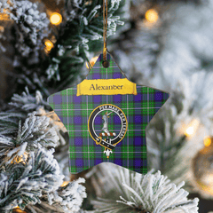 Clan Alexander Tartan Crest Star Ceramic Ornament MS66 Alexander Tartan Tartan Christmas