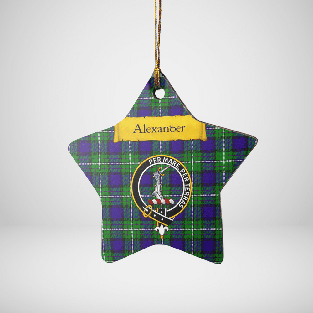 Clan Alexander Tartan Crest Star Ceramic Ornament MS66 Alexander Tartan Tartan Christmas