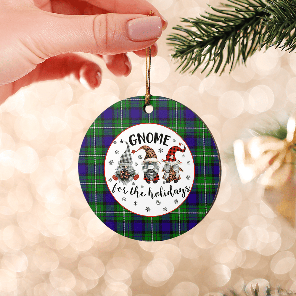 Clan Alexander Tartan Gnome Round Ceramic Ornament OL28 Alexander Tartan Tartan Christmas
