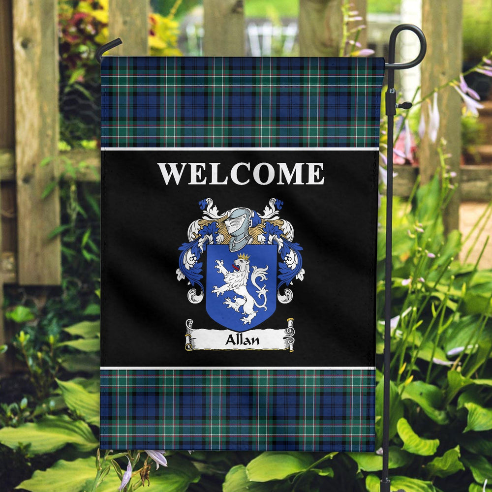 Clan Allan Tartan Crest Black Garden Flag DR83 Clan Hall Tartan Today
