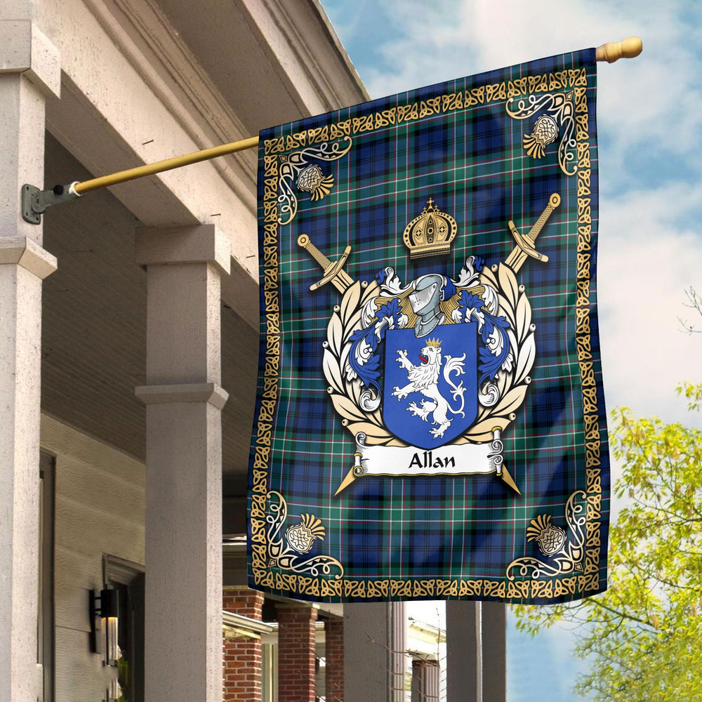 Clan Allan Tartan Crest Garden Flag - Celtic Thistle VR77 Clan Hall Tartan Today