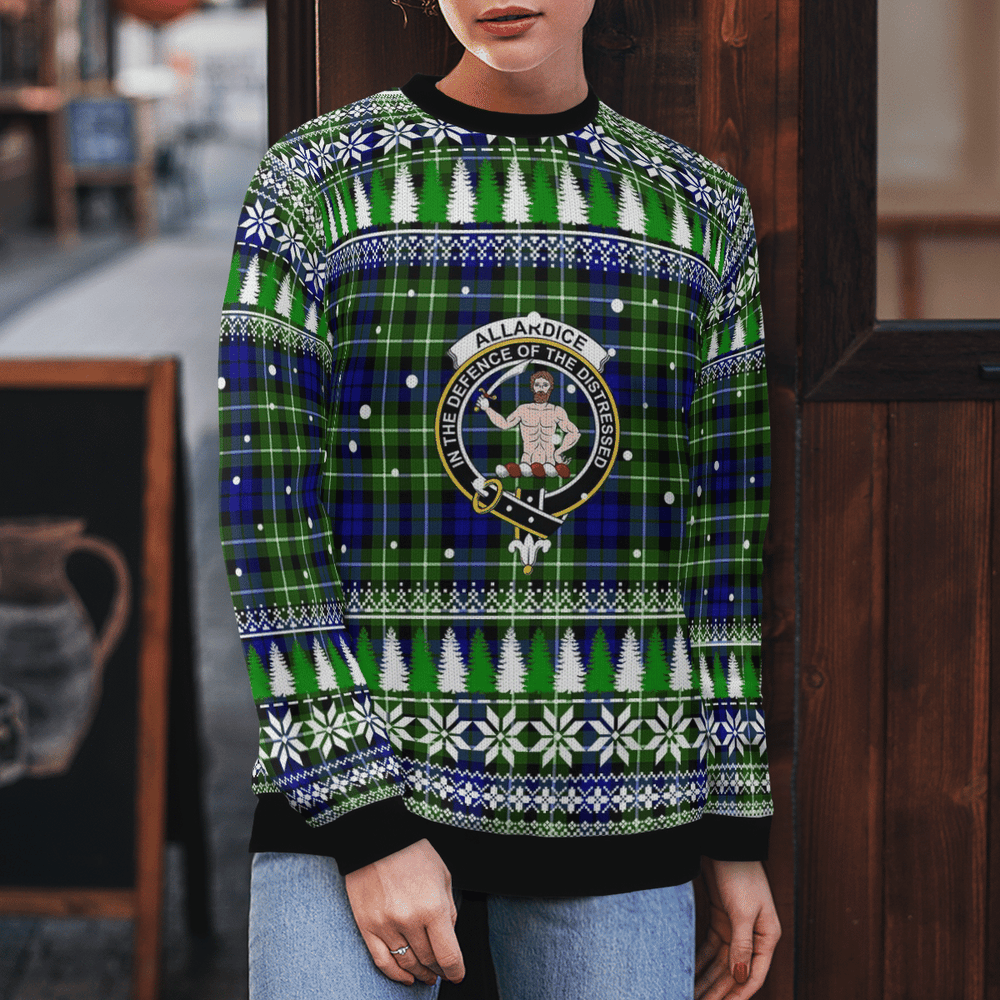 Clan Allardice Crest Tartan Christmas Ugly Sweater QO98 Allardice Crest Tartan Tartan Ugly Sweater
