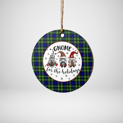 Clan Allardice Tartan Gnome Round Ceramic Ornament
