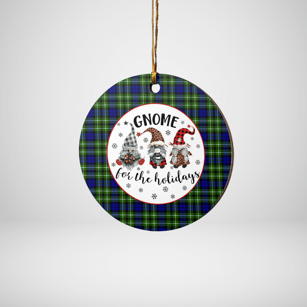 Clan Allardice Tartan Gnome Round Ceramic Ornament MI14 Allardice Tartan Tartan Christmas