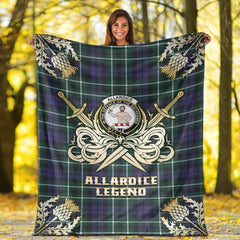 Clan Allardice Tartan Gold Courage Symbol Blanket QM89 Clan Allardice Tartan Today