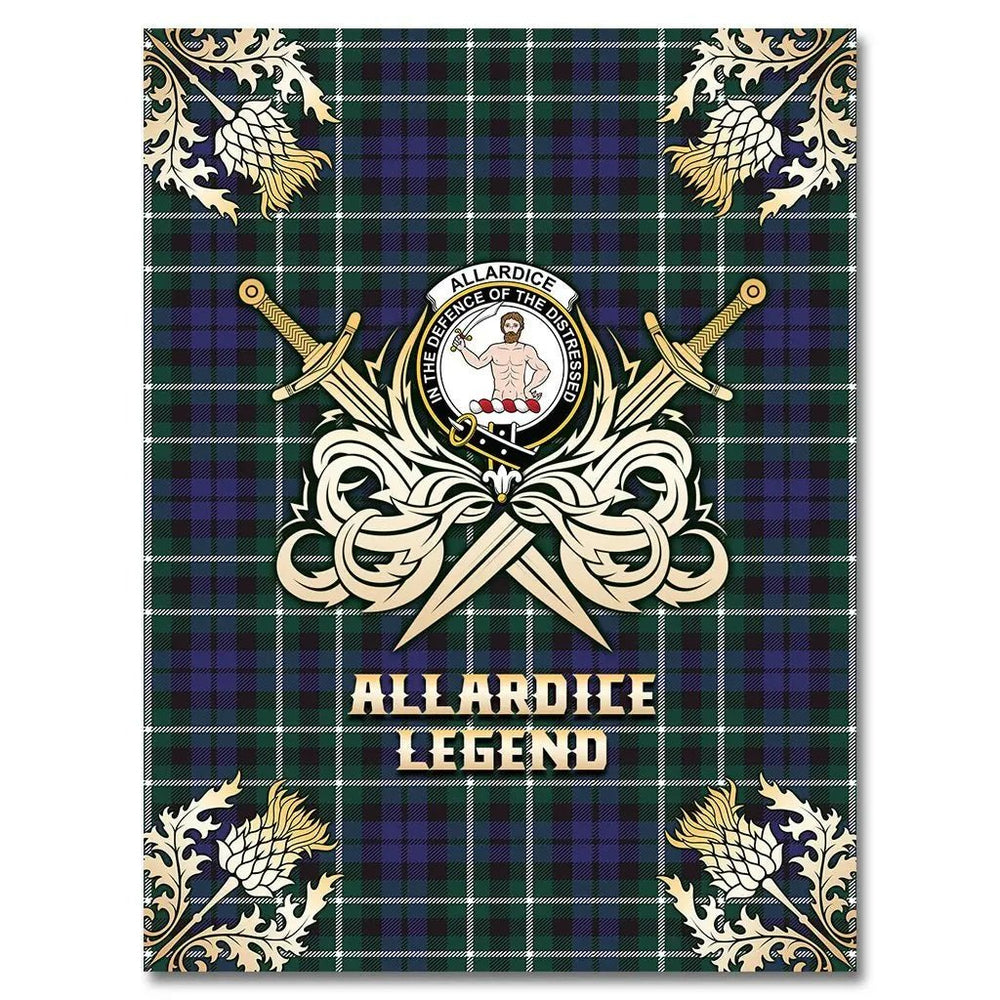 Clan Allardice Tartan Gold Courage Symbol Blanket QM89 Clan Allardice Tartan Today