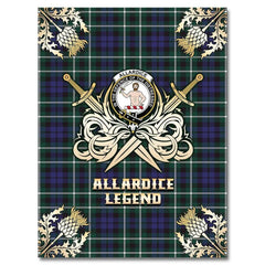 Clan Allardice Tartan Gold Courage Symbol Blanket QM89 Clan Allardice Tartan Today