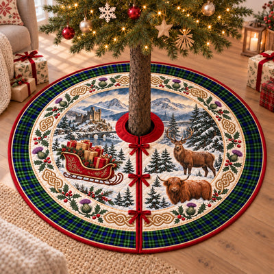 Clan Allardice Tartan Highland Christmas Tree Skirt