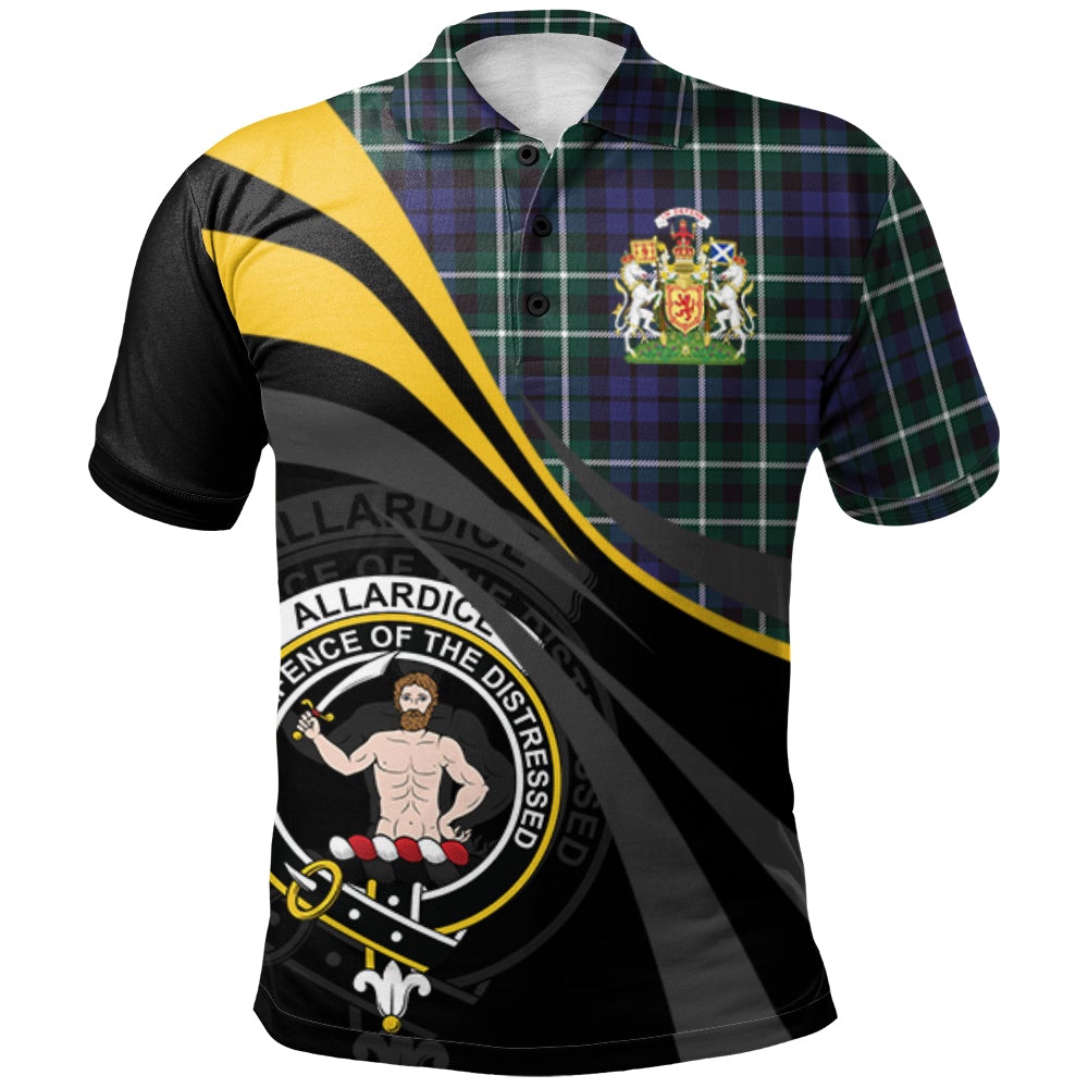 Clan Allardice Tartan Polo Shirt - Royal Coat Of Arms Style QE81 Allardice Tartan Tartan Polo