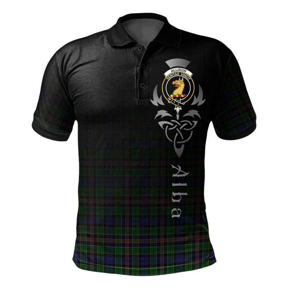 Clan Allison (MacGregor - Hastie) Tartan Polo Shirt - Alba Celtic Style VG46 Allison (MacGregor - Hastie) Tartan Tartan Polo