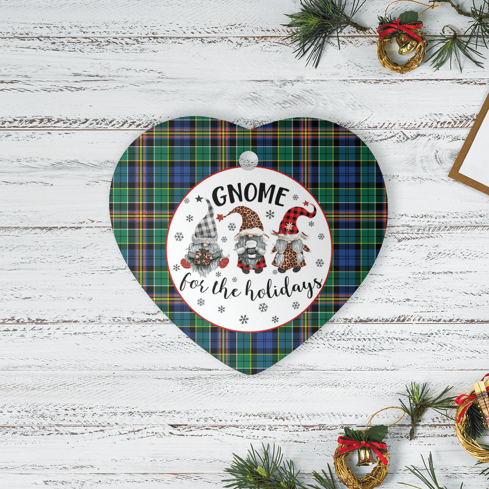 Clan Allison Tartan Gnome Heart Ceramic Ornament HD72 Allison Tartan Gnome Tartan Christmas