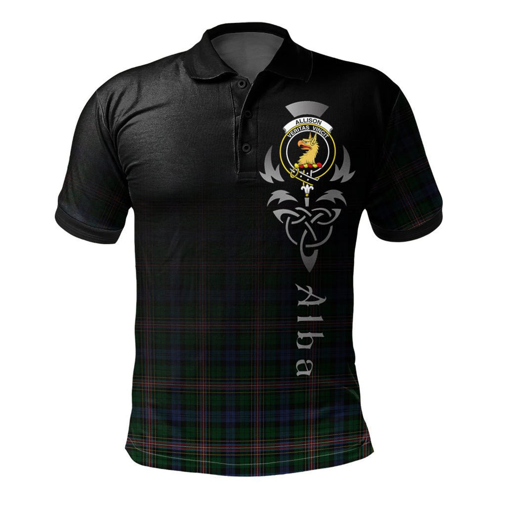 Clan Allison Tartan Polo Shirt - Alba Celtic Style QB11 Allison Tartan Tartan Polo
