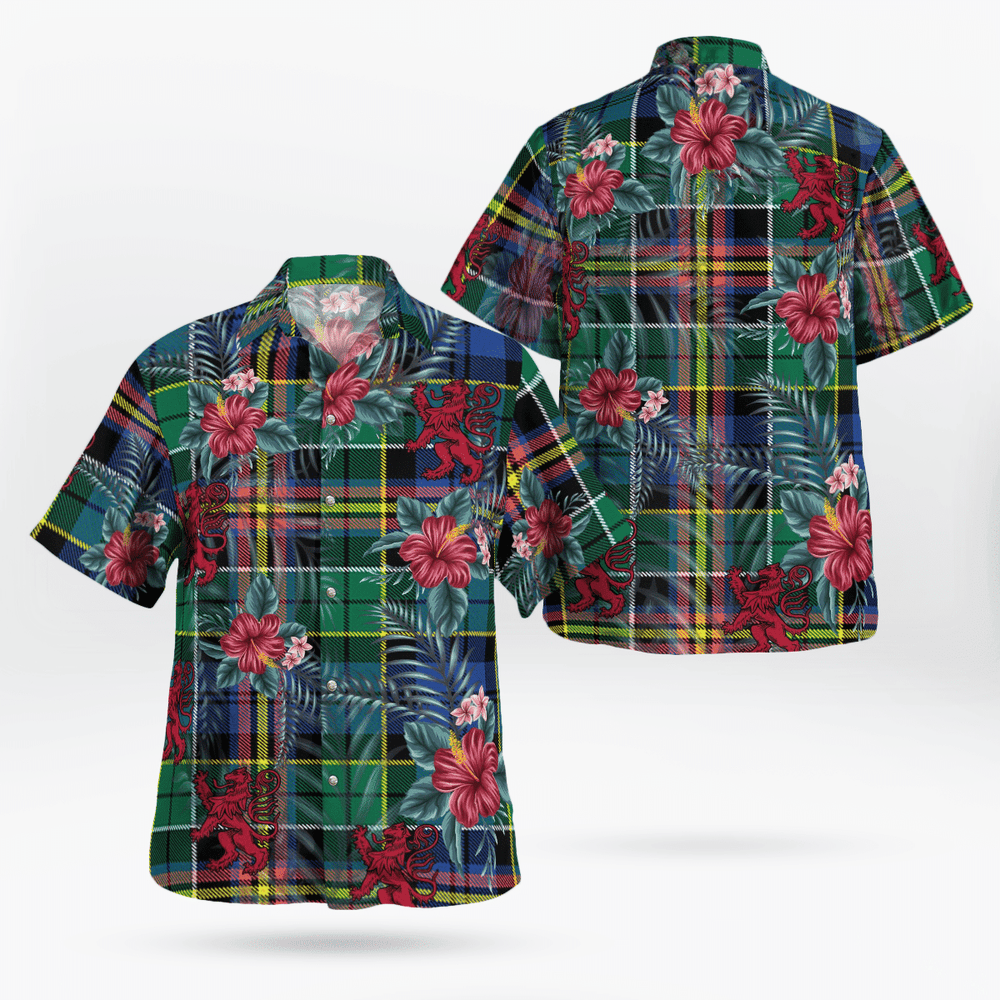 Clan Allison Tartan Scottish Lion Hawaiian Shirt LF79 Allison Tartan Tartan Hawaii Shirt
