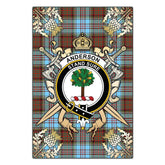 Clan Anderson Ancient Tartan Crest Black Garden Flag - Gold Thistle ZP91 Clan Anderson Tartan Today