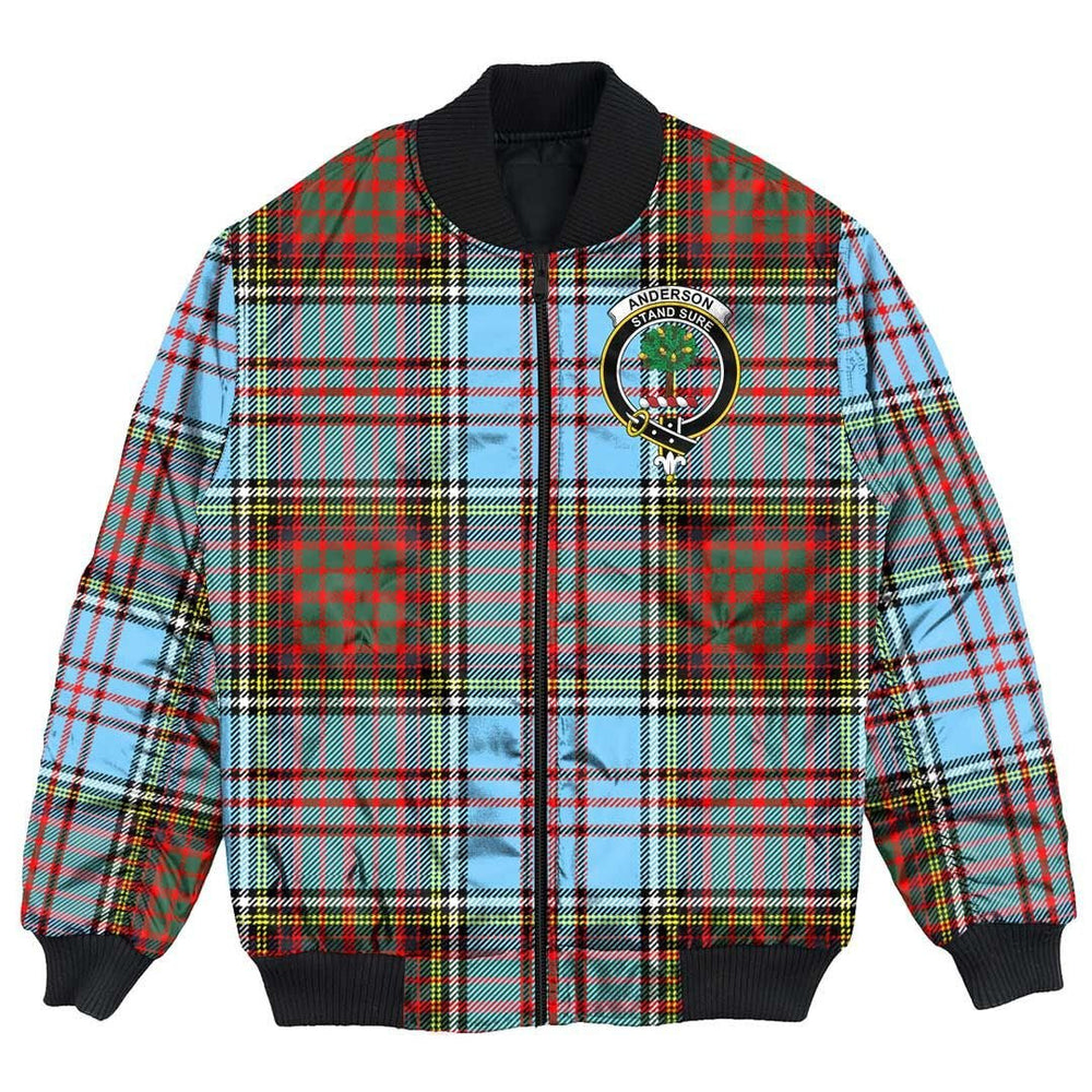 Clan Anderson Ancient Tartan Crest Bomber Jacket PR58 Anderson Ancient Tartan Tartan Bomber Jacket