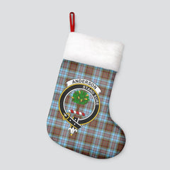 Clan Anderson Ancient Tartan Crest Christmas Stocking IK55 Anderson Ancient Tartan Tartan Stocking