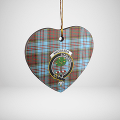 Clan Anderson Ancient Tartan Crest Heart Ceramic Ornament IK54 Anderson Ancient Tartan Tartan Christmas