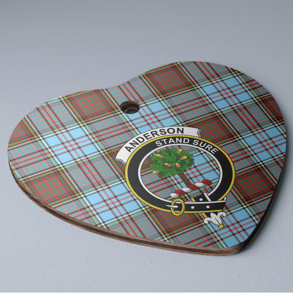 Clan Anderson Ancient Tartan Crest Heart Ceramic Ornament IK54 Anderson Ancient Tartan Tartan Christmas