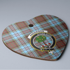 Clan Anderson Ancient Tartan Crest Heart Ceramic Ornament IK54 Anderson Ancient Tartan Tartan Christmas