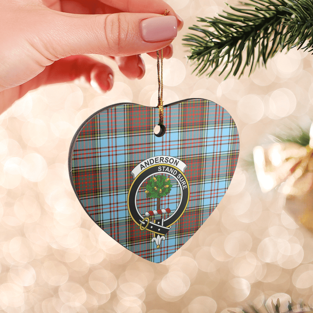 Clan Anderson Ancient Tartan Crest Heart Ceramic Ornament IK54 Anderson Ancient Tartan Tartan Christmas