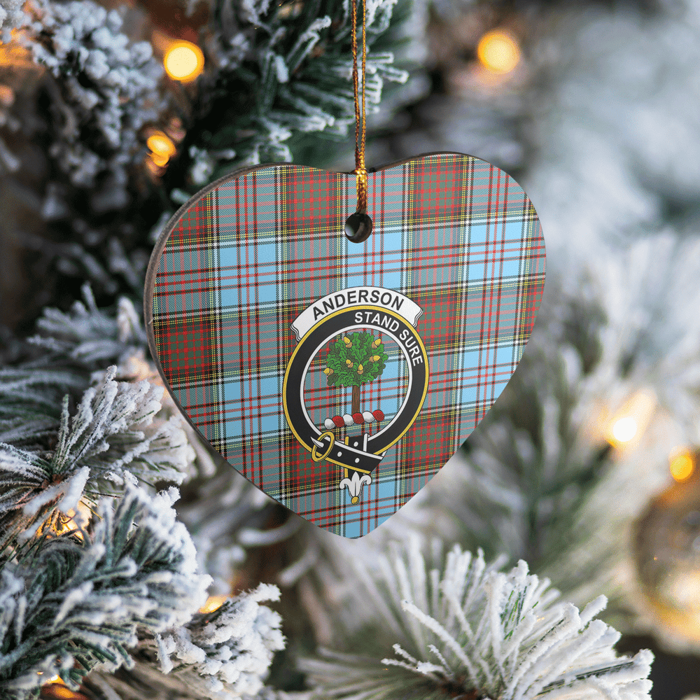 Clan Anderson Ancient Tartan Crest Heart Ceramic Ornament IK54 Anderson Ancient Tartan Tartan Christmas