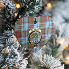 Clan Anderson Ancient Tartan Crest Heart Ceramic Ornament IK54 Anderson Ancient Tartan Tartan Christmas