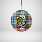 Clan Anderson Ancient Tartan Crest Round Ceramic Ornament AD78 Anderson Ancient Tartan Tartan Christmas