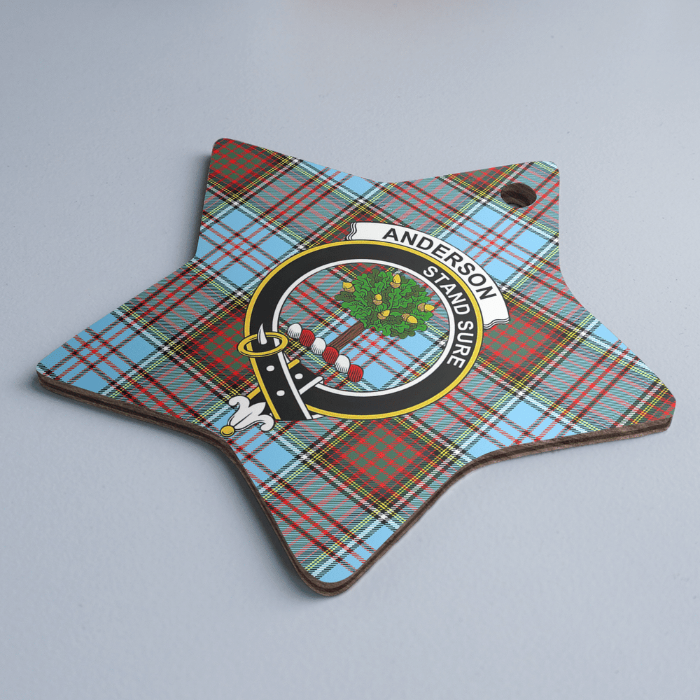 Clan Anderson Ancient Tartan Crest Star Ceramic Ornament ED42 Anderson Ancient Tartan Tartan Christmas