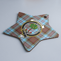 Clan Anderson Ancient Tartan Crest Star Ceramic Ornament ED42 Anderson Ancient Tartan Tartan Christmas